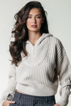Sale Yfke Knit | Fog Beige Truien