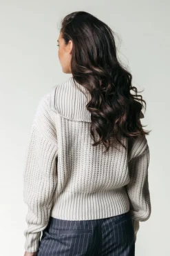 Sale Yfke Knit | Fog Beige Truien